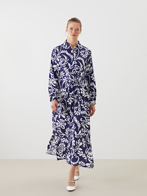 LCWAIKIKI Classic Desenli Kadın Gömlek Elbise - S5K899Z8-LQQ
