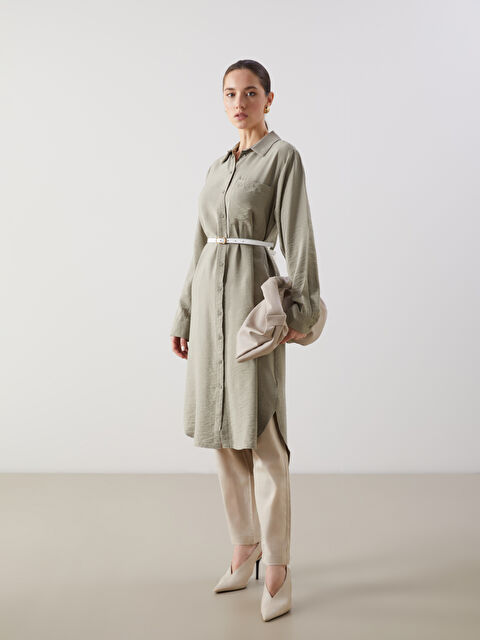 LCWAIKIKI Classic Dokulu Krinkle Kadın Gömlek Tunik - S5K920Z8-L0Y