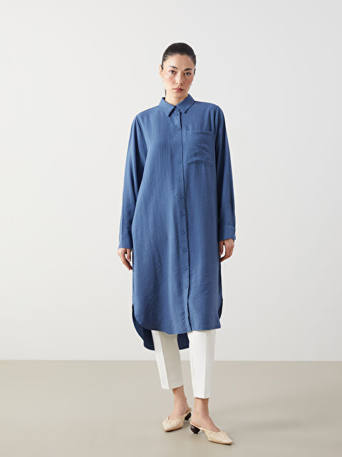 LCWAIKIKI Classic Dokulu Krinkle Kadın Gömlek Tunik - S5K920Z8-M0B