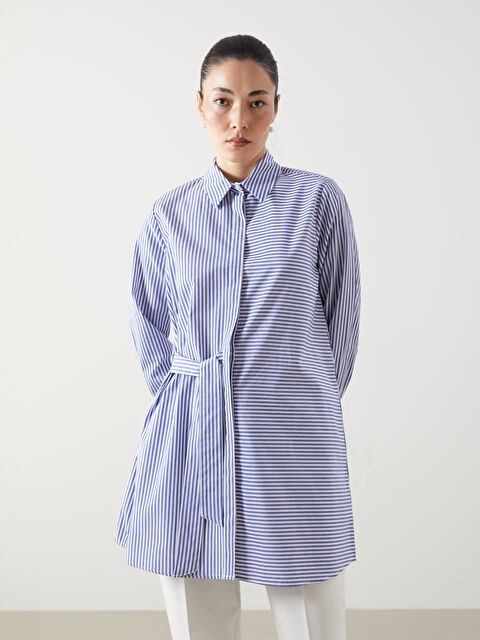 LCWAIKIKI Classic Çizgili Kadın Gömlek Tunik - S5K925Z8-LEN