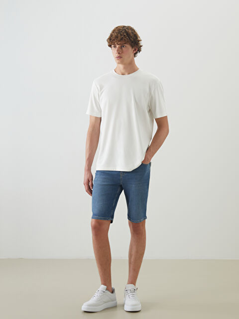 LCW Jeans Slim Fit Erkek Jean Şort - S5K999Z8-H45