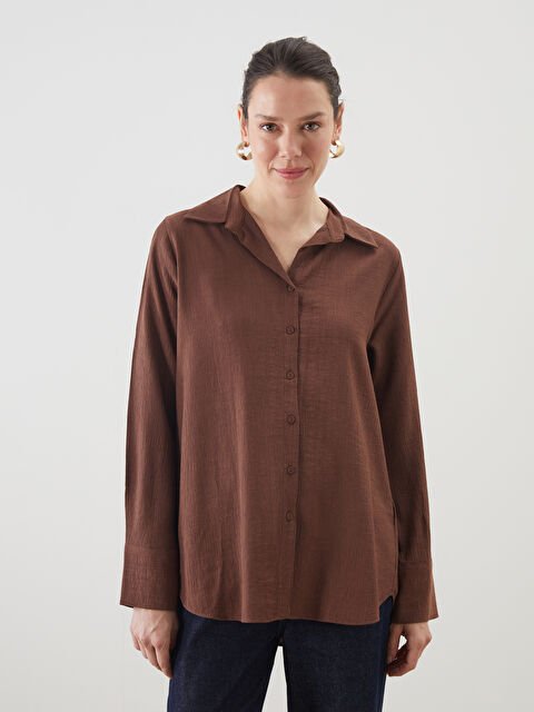 LCWAIKIKI Classic Textured Crinkle Women's Shirt - S5KA27Z8-D7V