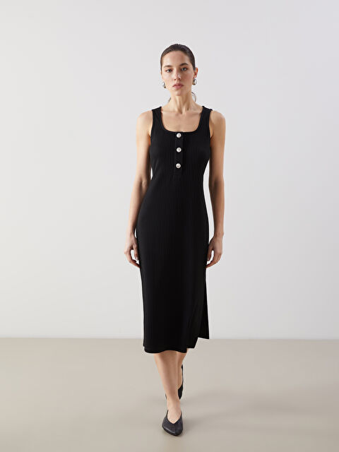 LCWAIKIKI Classic Kare Yaka Elbise - S5KA31Z8-CVL