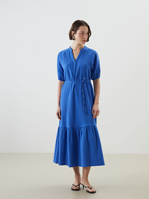 LCWAIKIKI Classic Kaçık Yaka Müslin Elbise - S5KA34Z8-CX3