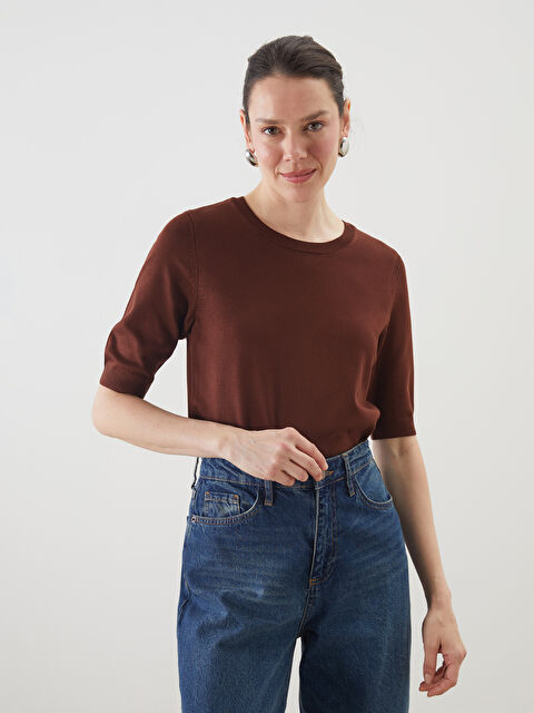 LCWAIKIKI Classic Bisiklet Yaka Kadın Triko Kazak - S5KA35Z8-D7V