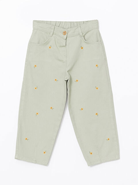 LCW Kids Beli Ayarlanabilir Nakışlı Kız Çocuk Pantolon - S5KA89Z1-DVX