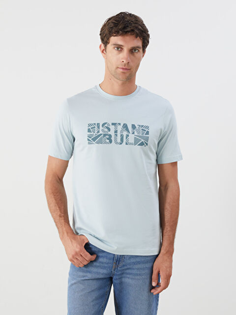 LCWAIKIKI Classic Bisiklet Yaka İstanbul Baskılı Penye Erkek Tişört - S5KB01Z8-G3L