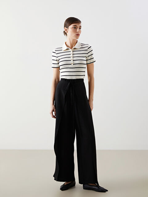 LCW Vision Beli Lastikli Geniş Paça Kadın Pareo Pantolon - S5KB74Z8-CVL