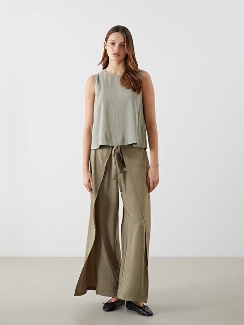 LCW Vision Beli Lastikli Geniş Paça Kadın Pareo Pantolon - S5KB74Z8-Z4W