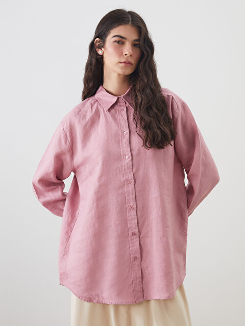 LCW Modest %100 Keten Kadın Gömlek Tunik - S5KB84Z8-FFK