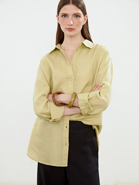 LCW Modest %100 Keten Kadın Gömlek Tunik - S5KB84Z8-G2U