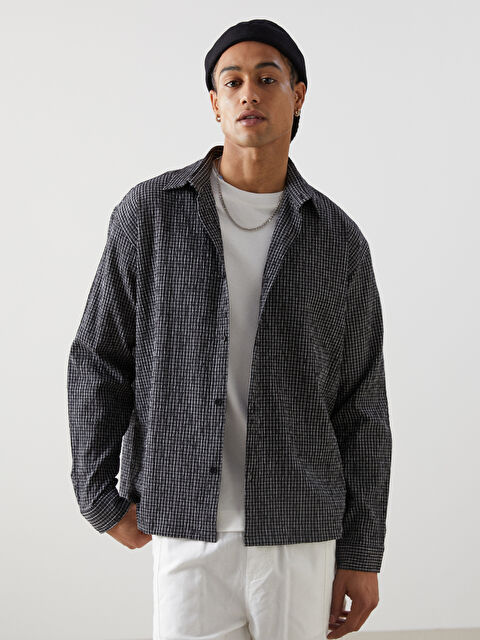 XSIDE Regular Fit Uzun Kollu Desenli Erkek Gömlek - S5KC39Z8-LKX