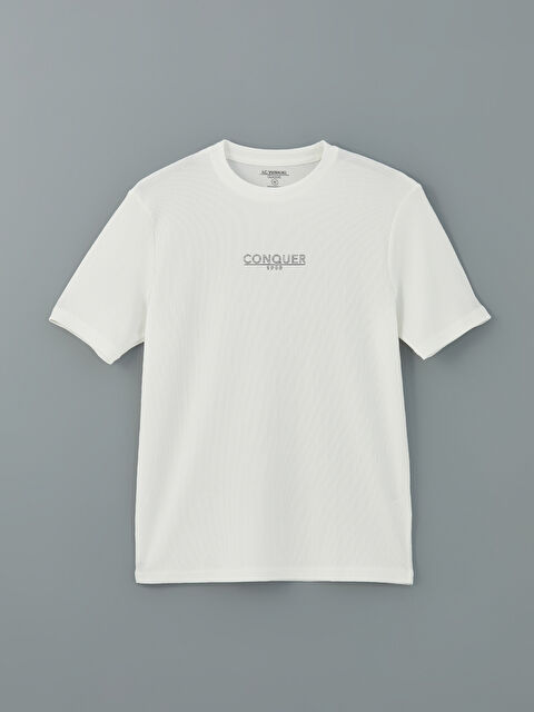 LCWAIKIKI Classic Bisiklet Yaka Kısa Kollu Baskılı Penye Erkek Tişört