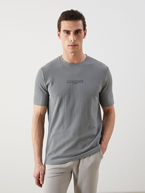 LCWAIKIKI Classic Bisiklet Yaka Kısa Kollu Baskılı Penye Erkek Tişört - S5KC71Z8-YLT