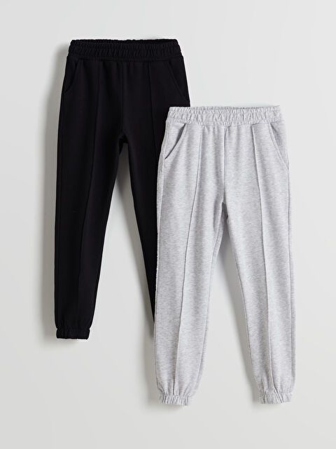 LCW Kids Beli Lastikli Kız Çocuk Jogger Eşofman Altı 2'li - S5KC76Z4-CVL