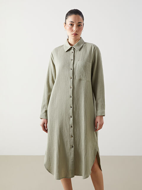 Tokitabi.shop　0218◇ LCWAIKIKI Classic Textured Women's Shirt Dress -S5KD15Z8-CX0
