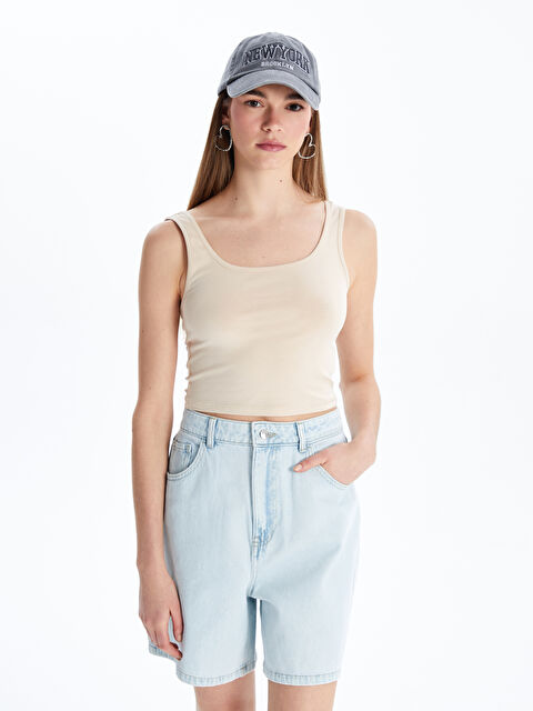 XSIDE U-образно деколте Късо горнище за жени