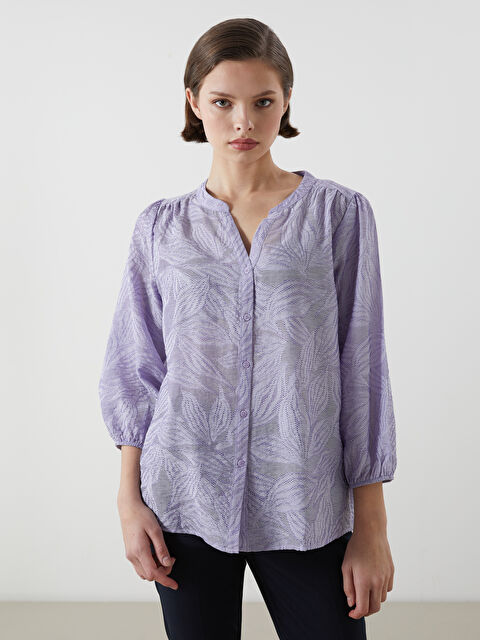 LCWAIKIKI Classic Kaçık Yaka Nakışlı Kadın Bluz - S5KE69Z8-QM7