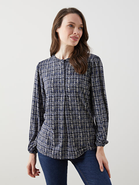 LCW Grace Hakim Yaka Desenli Kadın Bluz - S5KF32Z8-LRA