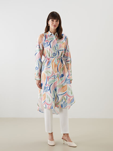 LCWAIKIKI Classic Desenli Oversize Kadın Gömlek Tunik - S5KF85Z8-LTM