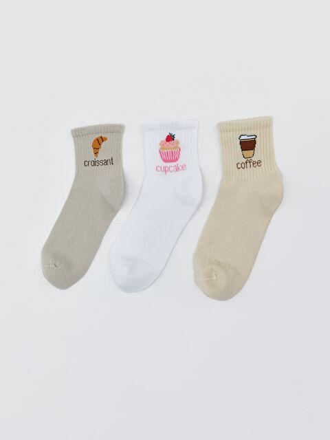 LCW DREAM Baskılı Kadın Soket Çorap 3'lü - S5KH11Z8-FDP