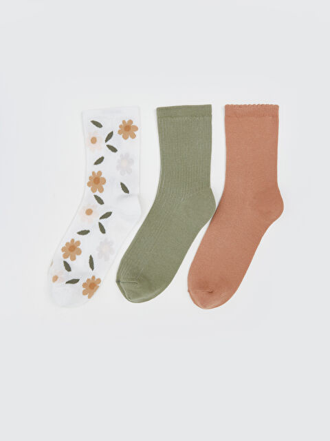 LCW DREAM Çiçekli Kadın Soket Çorap 3'lü - S5KH15Z8-FDU