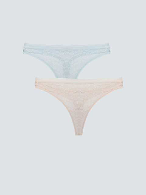 LCW DREAM Dantelli Tanga Külot 2'li - S5KI27Z8-FSM
