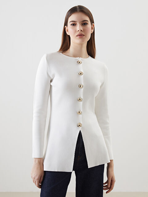 LCW Modest Bisiklet Yaka Kadın Triko Hırka - S5KI44Z8-FDJ