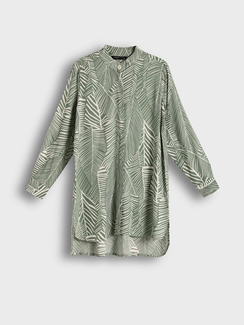 LCWAIKIKI Classic Grandad Collar Patterned Women's Tunic - S5KJ15Z8-LRR