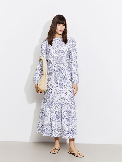 LCWAIKIKI Classic Dik Yaka Desenli Elbise - S5KJ30Z8-LQQ