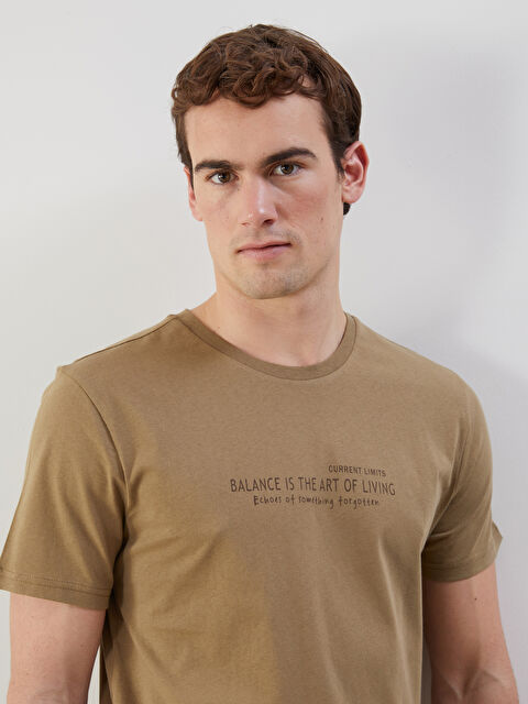 LCW ECO Bisiklet Yaka Kısa Kollu Baskılı Penye Erkek Tişört - S5KK03Z8-GYP