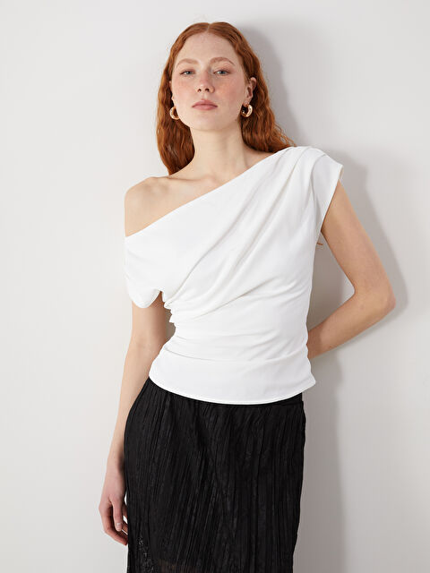 LCW Vision Kadın Tek Omuz Düz Bluz - S5KK08Z8-R9J