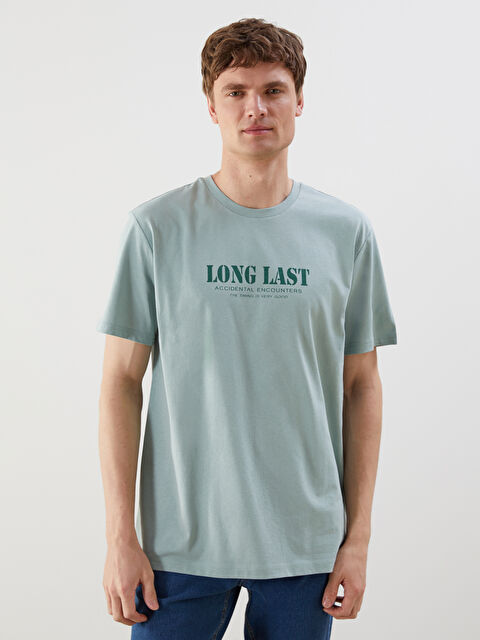 LCW ECO Bisiklet Yaka Baskılı Penye Erkek Tişört - S5KK13Z8-GEP