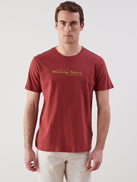 LCW ECO Bisiklet Yaka Kısa Kollu Baskılı Penye Erkek Tişört - S5KK38Z8-L0J