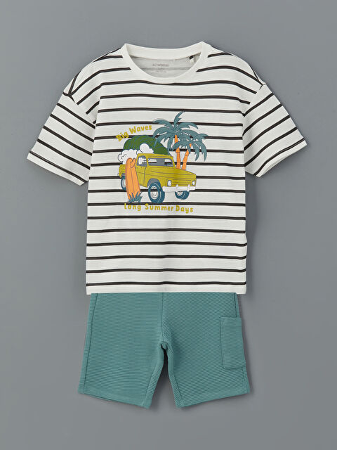 LCW Kids Baskılı Erkek Çocuk Tişört ve Şort 2'li - S5KK44Z1-LRA
