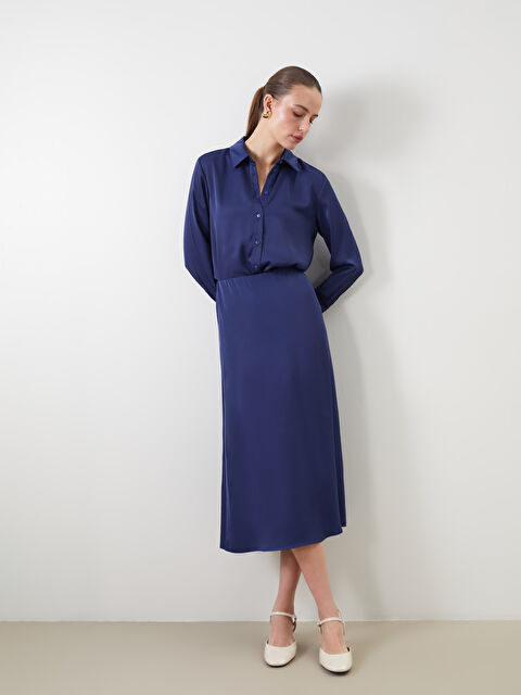 LCWAIKIKI Classic Standart Fit Düz A Kesim Saten Kadın Etek - S5KL12Z8-HHX