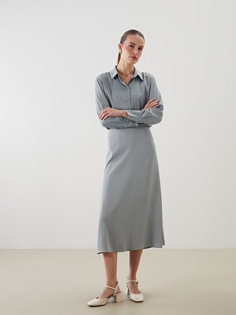 LCWAIKIKI Classic Standart Fit Düz A Kesim Saten Kadın Etek - S5KL12Z8-YT0