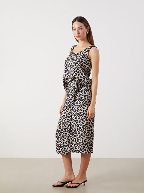 LCWAIKIKI Classic Beli Lastikli Leopar Desenli Kadın Etek - S5KL16Z8-LQY