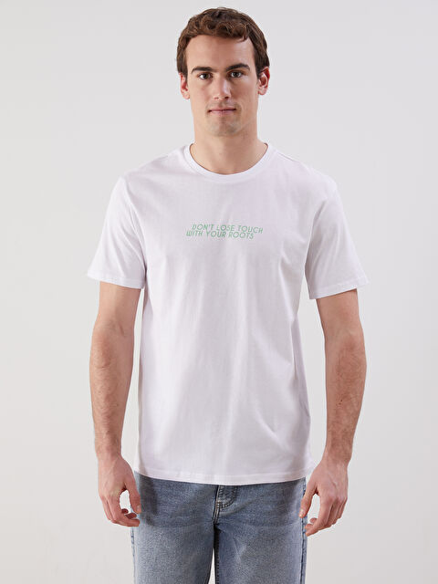 LCW ECO Bisiklet Yaka Kısa Kollu Baskılı Penye Erkek Tişört - S5KL54Z8-J5E