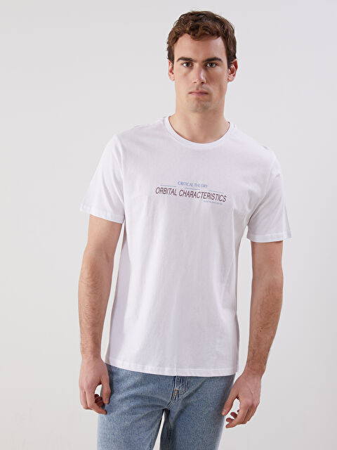 LCW ECO Bisiklet Yaka Kısa Kollu Baskılı Penye Erkek Tişört - S5KL55Z8-J5E