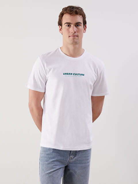 LCW ECO Bisiklet Yaka Kısa Kollu Baskılı Penye Erkek Tişört - S5KL56Z8-J5E