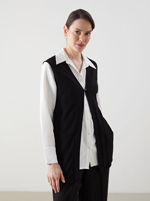 LCW Grace V Yaka Dokulu Kadın Yelek - S5KL62Z8-CVL