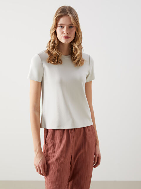 LCW Vision Bisiklet Yaka Kadın Tişört - S5KL87Z8-VF5