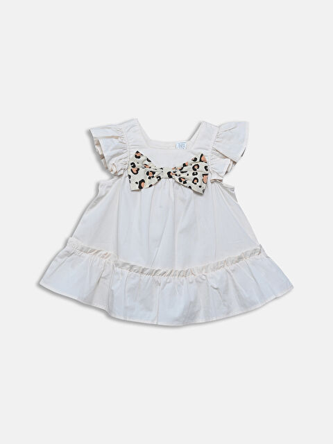 LCW Kids Kare Yaka Kız Çocuk Keten Elbise