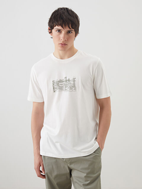 XSIDE Футболка мужская джерси с принтом с круглым вырезом - S5KM90Z8-R9J