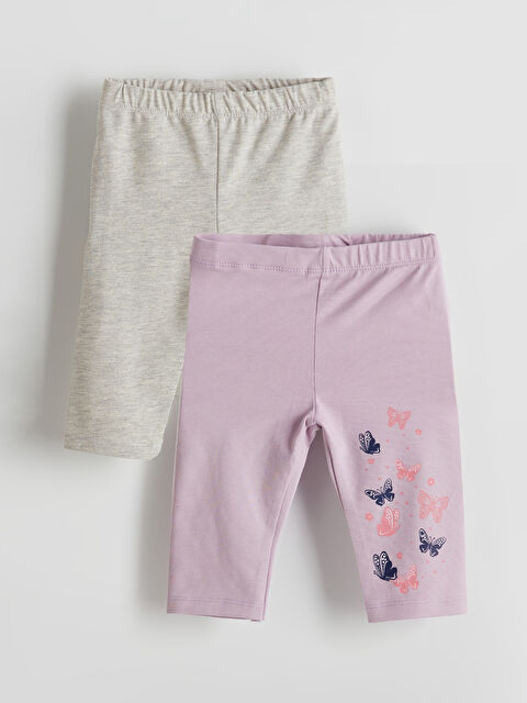 LCW ECO Beli Lastikli Kız Çocuk Tayt 2'li - S5KN28Z1-FPH