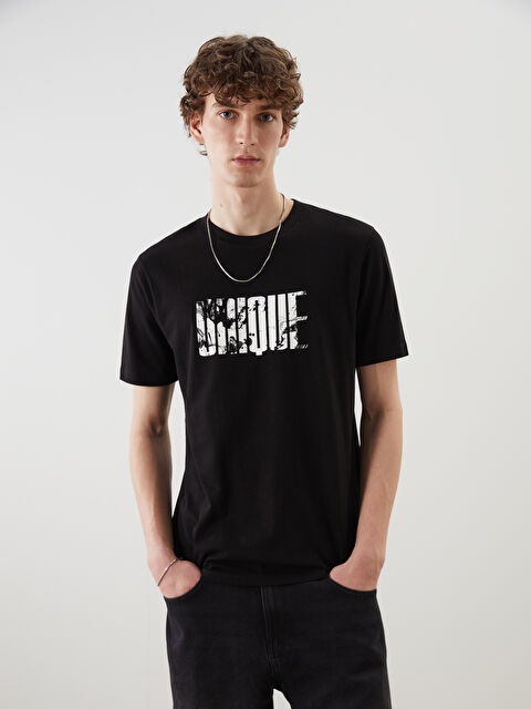 XSIDE Ерлерге арналған трикотаж принтті футболка - S5KN41Z8-CVL