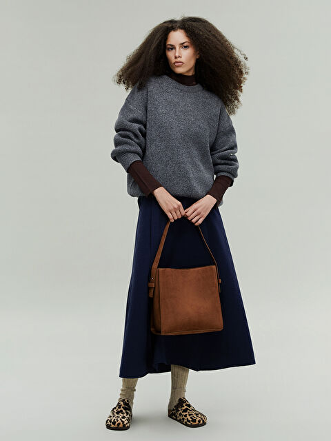 LCW ACCESSORIES Süet Görünümlü Kadın Kol Çantası - S5KN46Z8-HVQ