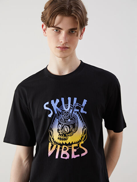 XSIDE Crew Neck Printed Jersey Men's T-Shirt - S5KN84Z8-CVL
