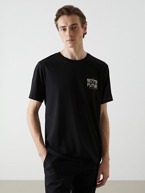 LCW ECO Bisiklet Yaka Kısa Kollu Baskılı Penye Erkek Tişört - S5KO51Z8-CVL